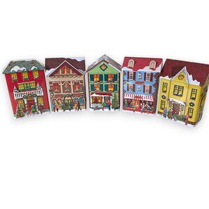Harry London Christmas Village Tins Set of 5 2014